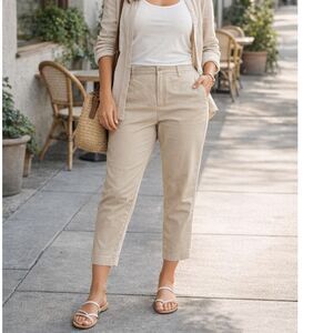GAP Tan Slim Ankle Pants Women’s Size 16 Stretch Chino Casual Trousers Classic